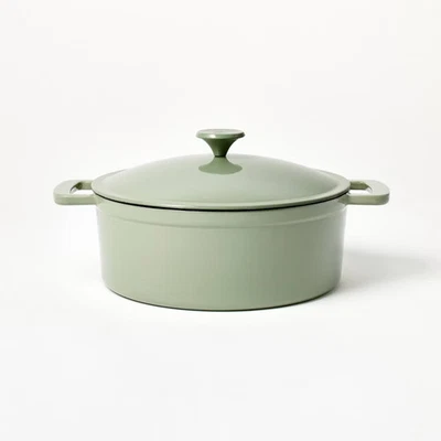 5.5qt Enamel Dutch Oven Sage Green - Figmint - Image 1 of 4