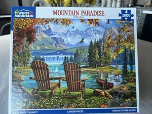 White Mountain MOUNTAIN PARADISE Steve Crisp 1000 große Teile 24x30 Puzzle - Bild 1 von 3