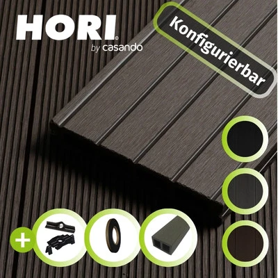 WPC Terrassendielen Komplettset Hohlkammer Komplettbausatz 2,20-5,20m 5-52m² - Bild 1 von 4