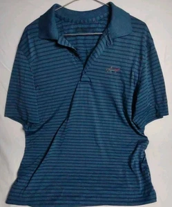 Greg Norman Herren blau gestreift Performance Golf Polo Shirt - Bild 1 von 4