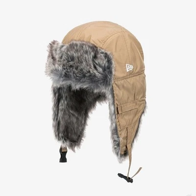 Водоотталкивающий меховой траппер New Era 2025 для улицы, бежевый - Изображение 1 из 4