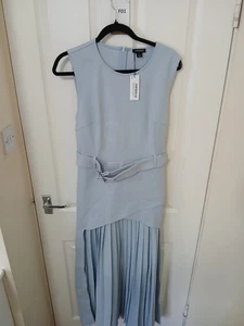 Karen Millen Ponte And Georgette Jersey Pleated Maxi Dress - Picture 1 of 8