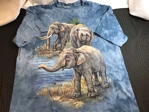 The Mountain 2017 Herren Shirt Large blau Batik Elefant Baumwolle Grafik T-Shirt - Bild 1 von 5