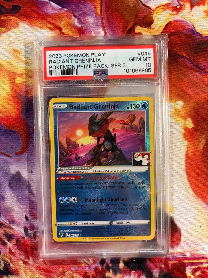 2023 POKEMON PLAY! POKEMON PRIZE PACK: SER 3 #046 RADIANT GRENINJA PSA 10 POP 58 - Image 1 of 2