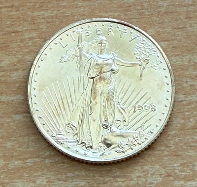 US 1998 Gold 1/4 oz $10 UNC Gold Eagle - Image 1 of 2