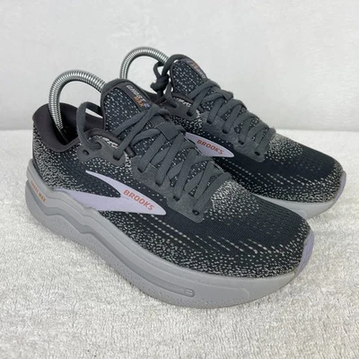 Brooks Womens Ghost Max 2 Running Shoes US 7.5 Gray Black Lavender Walking - Image 1 of 4