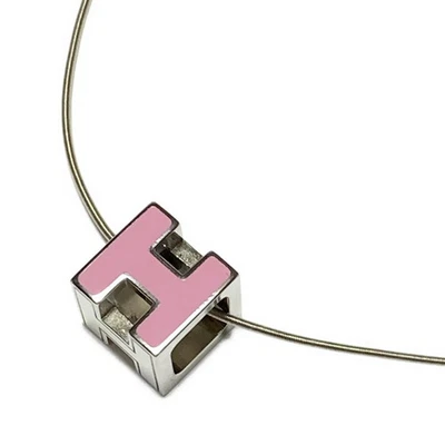 Auténtico collar HERMES Cage d'H de plata rosa herrajes Foto 1 de 4