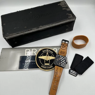 RELOJ BELL & ROSS BR01-92 Heritage br0192sh automático cuadrado esfera negra ss para hombre Foto 1 de 4