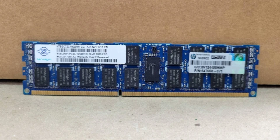 NANYA NT8GC72C4NG0NK-CG Server Memory 8GB DDR3 2Rx4 - Image 1 of 1