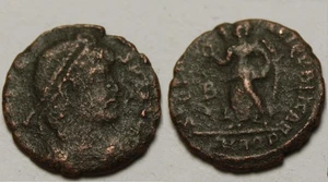 Moneda romana antigua genuina rara emperador Valente Aquileia Chi-rho labarum cautivo - Imagen 1 de 4
