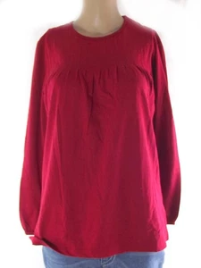 Zara Jersey Blouse Top T-Shirt Women Red Long Sleeve S Small It 40 Eu 36 - Picture 1 of 7