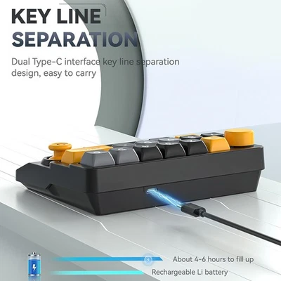 15 Keys Wired/2.4G Wireless/Bluetooth Mechanical Mini Gaming Keyboard RGB Li-tj - Image 1 of 4