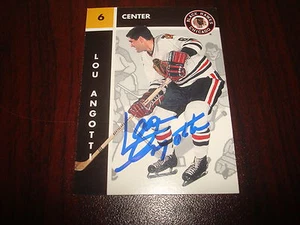 Lou Angotti NHL Black Hawks 1966-67 Parkhurst Signed Authentic Autograph M7 - Picture 1 of 1