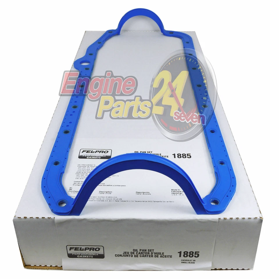 CHEV 283 307 327 350 400 RUBBER SUMP OIL PAN GASKET 57-74 THIN FRONT FELPRO 1885 - image 1 of 1