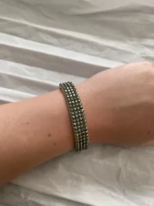 Swarovski Crystal Leather Bracelet Grey - Picture 1 of 7