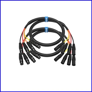 4-Channel XLR Snake Cable (3.3FT) - Balanced Audio, 2-Pack for Professionals - Picture 1 of 9