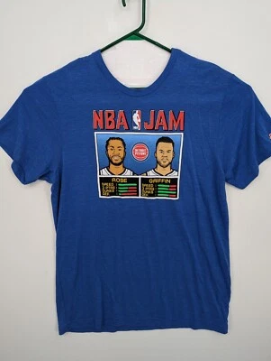 Homenaje NUEVA Camiseta Para Hombre NBA JAM Detroit Pistons Rose & Griffin, XL, ¡NUEVA CON ETIQUETAS! Foto 1 de 4