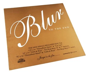 BLUR POSTER Display To The End  1994 UK PROMO ONLY POSTER Gold ver. Flat Rare - Bild 1 von 8