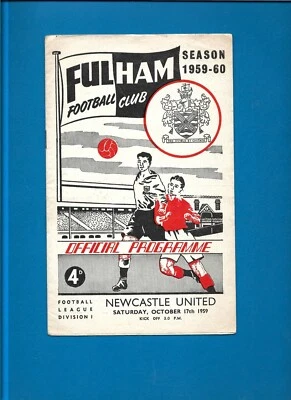 1959/60 Fulham v Newcastle United football programme - Image 1 of 4