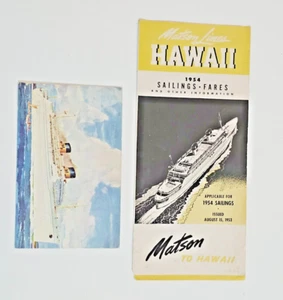 1953 folleto de crucero Matson Line Sailings & Tarifas Hawái S.S. LURLINE de colección - Imagen 1 de 7