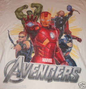 MARVEL AVENGERS T SHIRT SZ L LARGE IRON MAN HULK THOR CAPTAIN AMERICA GUC - Imagen 1 de 7