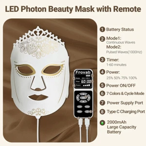 Led Facial Mask Led Face Mask 7 Colors Led Photon Face Device Anti-acne Bacteria - Picture 1 of 9