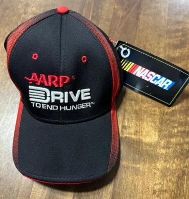 Jeff Gordon #24-AARP Drive To End Hunger-Negro/Rojo Flexfit Sombrero/Gorra-NUEVO CON ETIQUETAS Foto 1 de 3