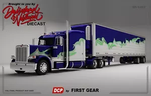 DCP BLUE WHITE PETERBILT 389 AND REEFER VAN TRAILER 1/64 60-1457 - Picture 1 of 1