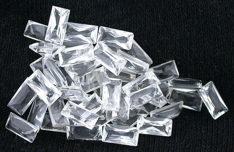 Four 5x3 5mm x 3mm Baguette Rectangle Natural Crystal Quartz Gemstone Gem Stone - Image 1 of 1