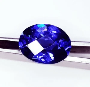 Gemas de anillo de forma ovalada de piedras preciosas sueltas de tanzanita azul natural certificadas de 10 quilates G502 - Imagen 1 de 14