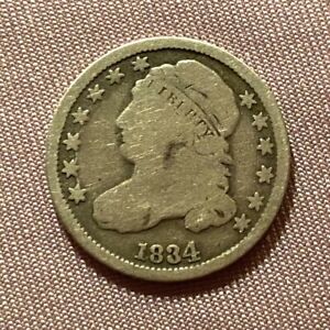 1834 Silver Capped Bust Half Dime (5 cents)