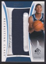 2007-08 SP AUTHENTIC RECRUITING CLASS MORRIS ALMOND RC AUTO PATCH 43/75 UTAH