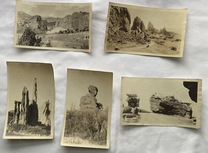Vintage Photographs (5)Colorado Balanced Steamboat Rock, Hidden Inn, Gardens Etc - Picture 1 of 8
