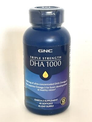 GNC Triple Strength DHA 1000 - 1206mg of Omega 3s - 45 Softgels - EXP 5/26 - Image 1 of 4