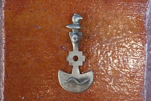 Antique Silver Inca Tumi Ceremonial Knife with Figural Finial, 19th Century  - Picture 1 of 12