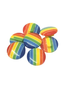 20mm Shank Buttons LGBT Gay Pride Rainbow Round Resin Knitting Sewing Coat x 6 - Picture 1 of 2