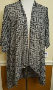 NWT Living Doll Sheer Black and White Women's Free Flowing Jacket Size M - Picture 1 of 5