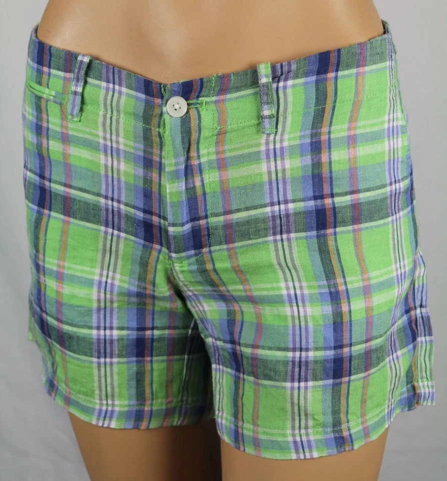 Pantalones Cortos Ralph Lauren Deportivos Verde Azul Púrpura A Cuadros Nuevos con Etiquetas Foto 1 de 1