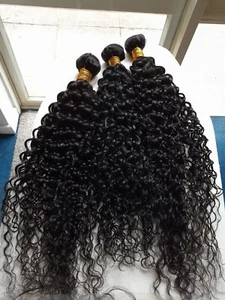 12A 202224 BRASILIAN PERUVIAN VIRGIN HUMAN HAIR 3 BUNDLE WEFT WEAVE WATERWAVE 1B - Bild 1 von 8