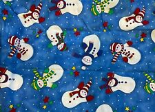 FABRIC TRADITIONS #PPJBF2 - SNOWMAN ON BLUE - BY THE YARD