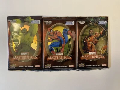 2008 Marvel Masterpieces Series 2 - (3) Sealed Hobby Packs Upper Deck - Image 1 of 2