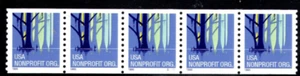 U S SCOTT 3207 WETLANDS NON PROFIT ORG PNC COIL STRIP OF 5 PLATE S1111 MNH - Picture 1 of 1