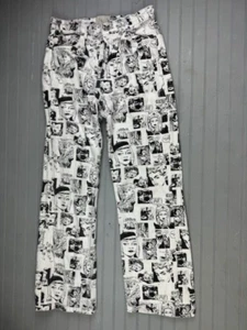 Reformation Size 27x26.5 (Measured) Crop Jean Relaxed Leg Button Fly Comic Print - Picture 1 of 5