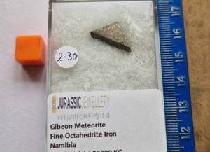 Gibeon Iron  Meteorite Etched Section -  2.30 Grams  - RARE OLD STOCK