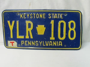 1970's Pennsylvania  Vehicle License Plate ::- YLR 108  -:: Temporary Tag - Picture 1 of 2