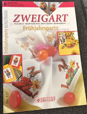 Vtg Rare Zweigart Fruhjahrsparty Cross Stitch Patterns Bk #117 - Image 1 of 4
