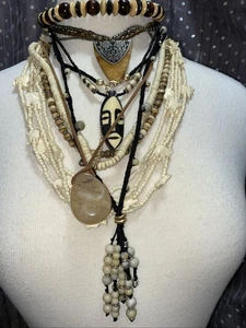 BOHO Junk Jewelry Necklace Lot Vintage & Modern Wear, Repair, Craft, Harvest - Picture 1 of 7