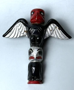 Vintage 1950s Rare Totem Pole Neckerchief Slide Boy Scouts BSA - Picture 1 of 4