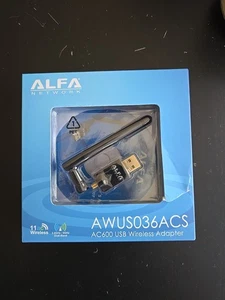 Alfa Wi-Fi Wireless Network Adapter, Long Range USB Adapter W/ Dual-Band Antenna - Picture 1 of 7