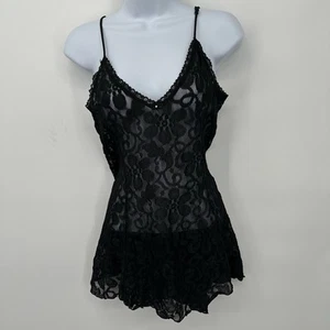 Vintage SHIRLEY OF HOLLYWOOD Lace Teddy baby doll See Thru Gown Sz M/L - Picture 1 of 9